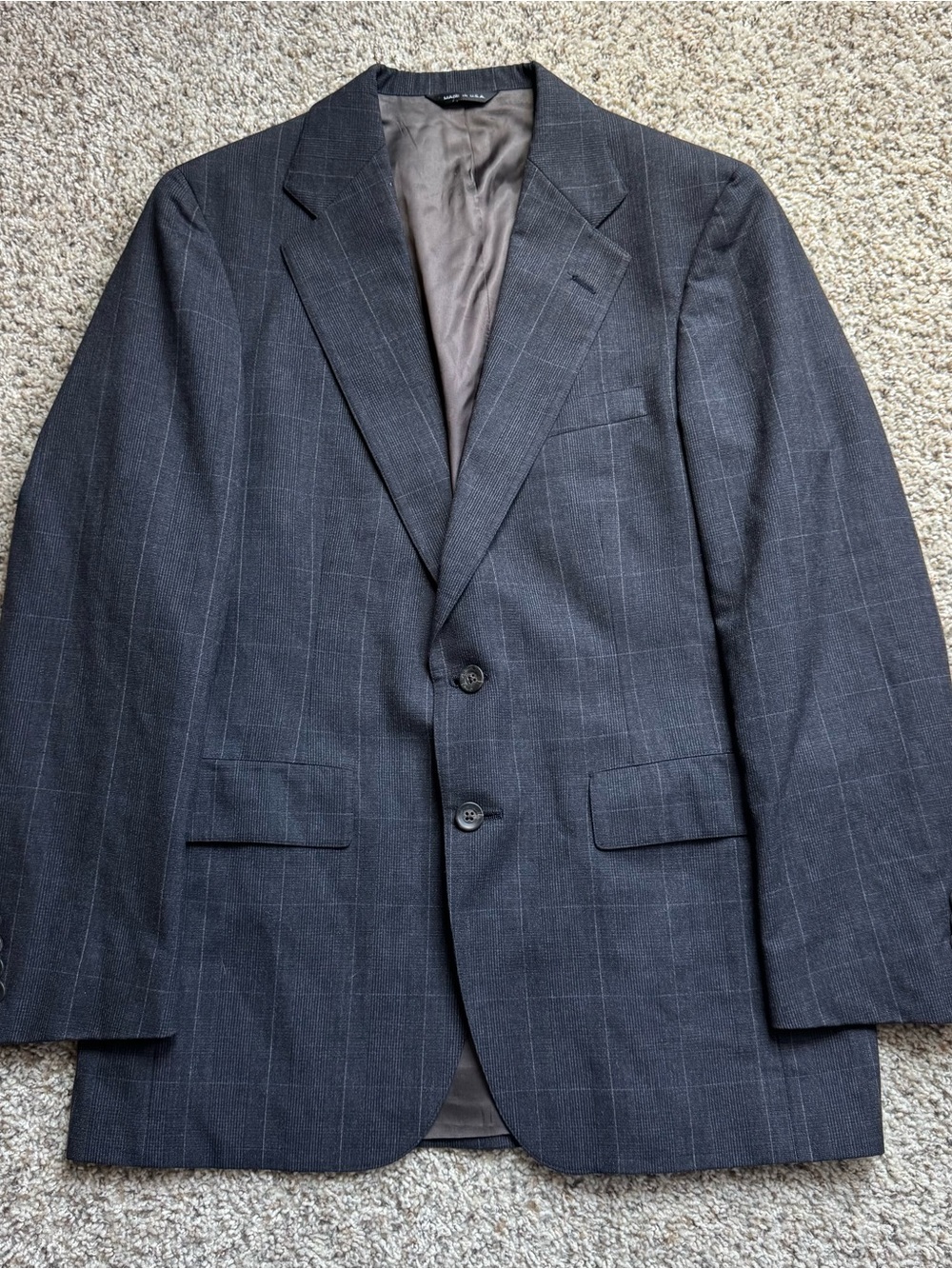 Vintage Chaps Ralph Lauren Blazer Mens 40 Wool Plaid Union Made USA Sport Coat